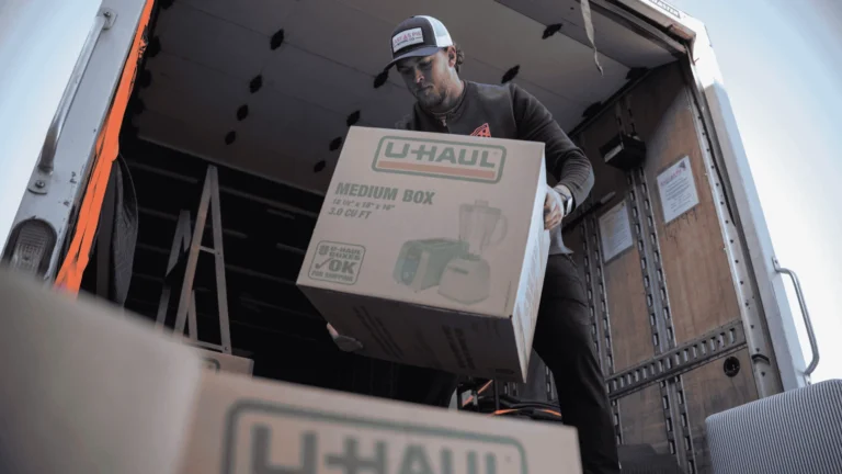 Easy As Pie movers unloading boxes from the truck