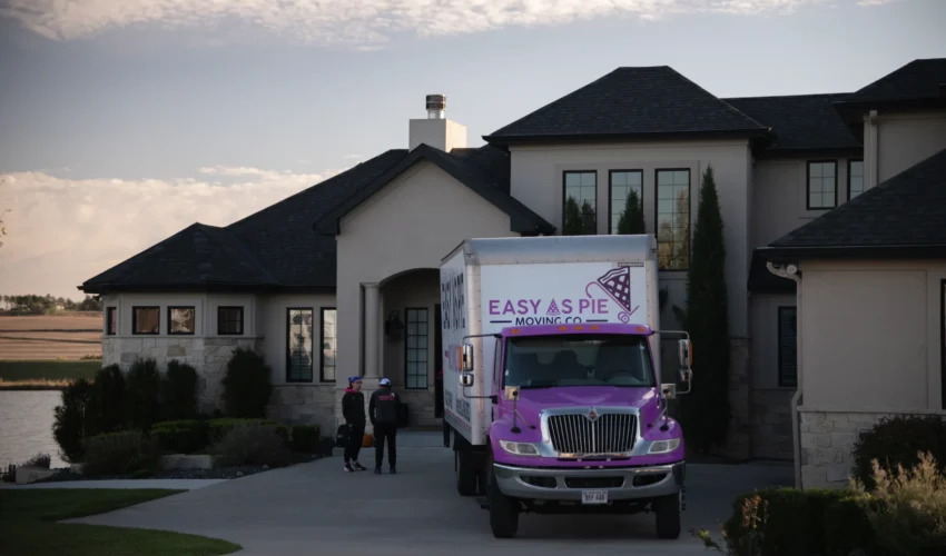 In state moving Nebraska truck parked outside residential home